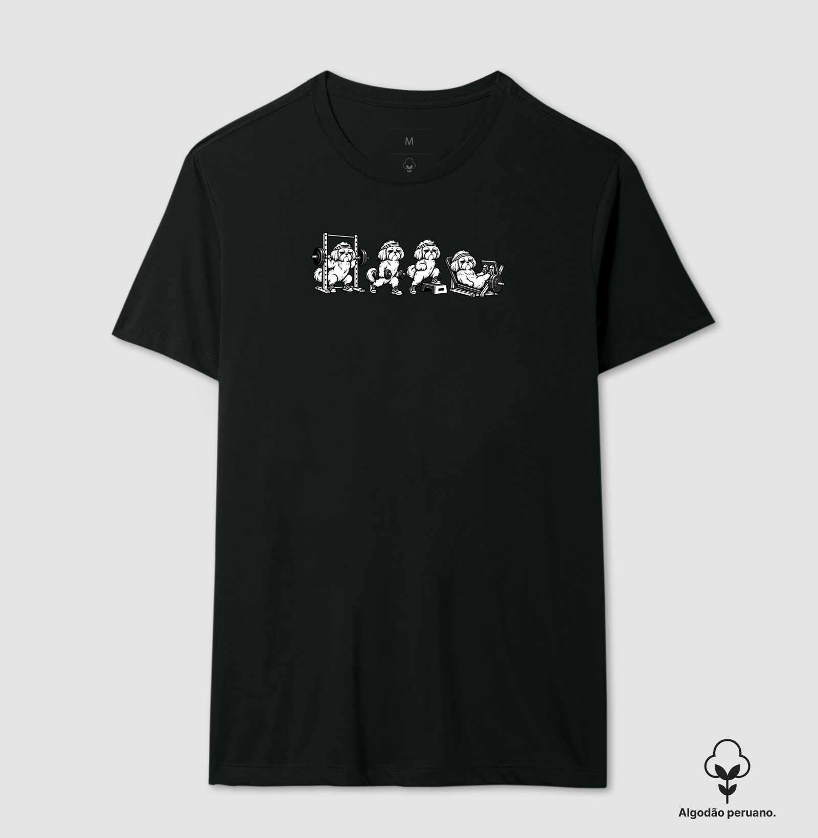 Shih Tzu Gym - Camiseta Algodão Peruano