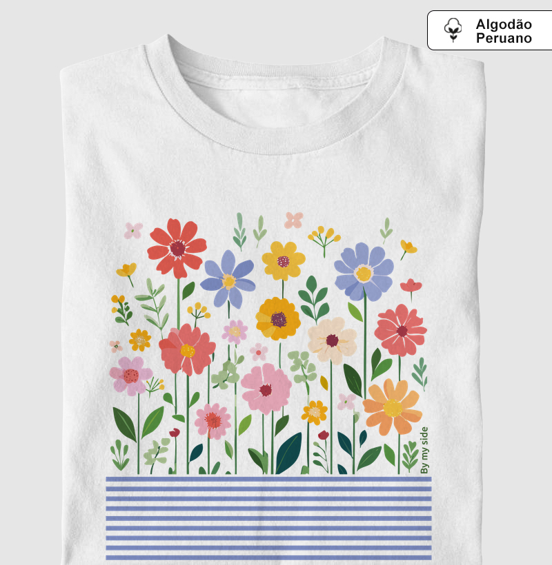 Flores do campo delicadas 04 - Algodão Peruano