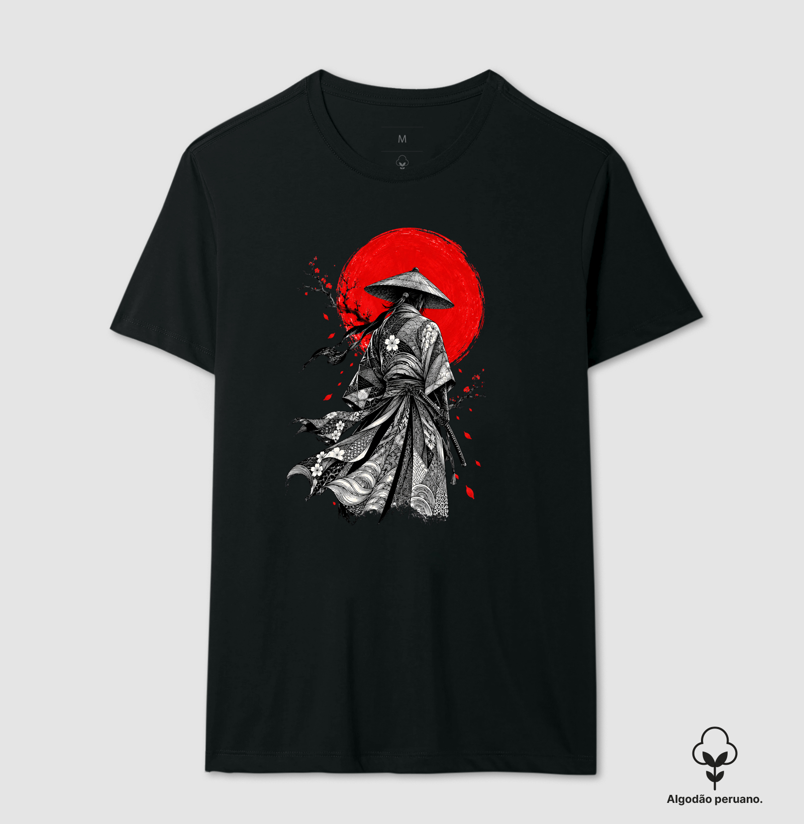 Samurai — Traços do Sol - Camiseta Algodão Peruano