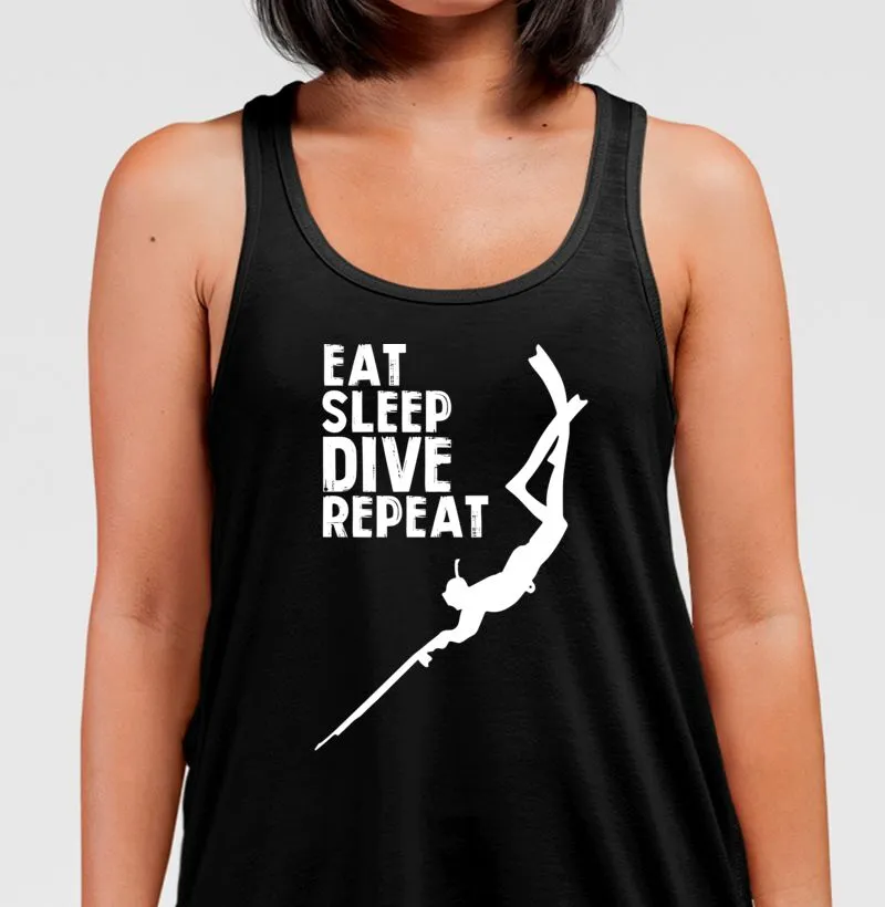 Camiseta Regata Eat, Sleep, Dive, Repeat
