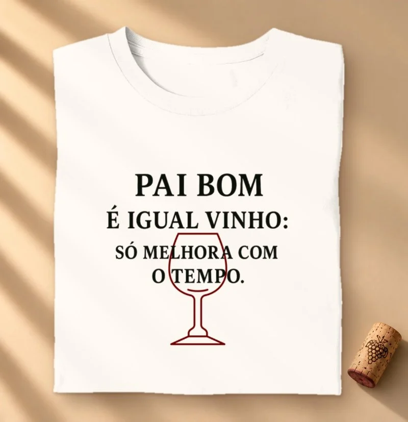 Camiseta Pai bom é igual Vinho