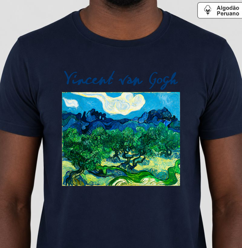 Camiseta Van Gogh Olivais | Olive Trees | Algodão Peruano 