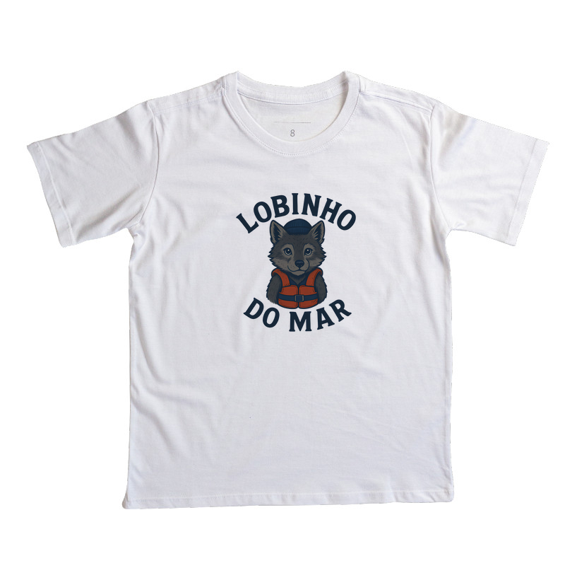 Camiseta de dia dos pais - Lobinho do mar - Algodão 30.1 