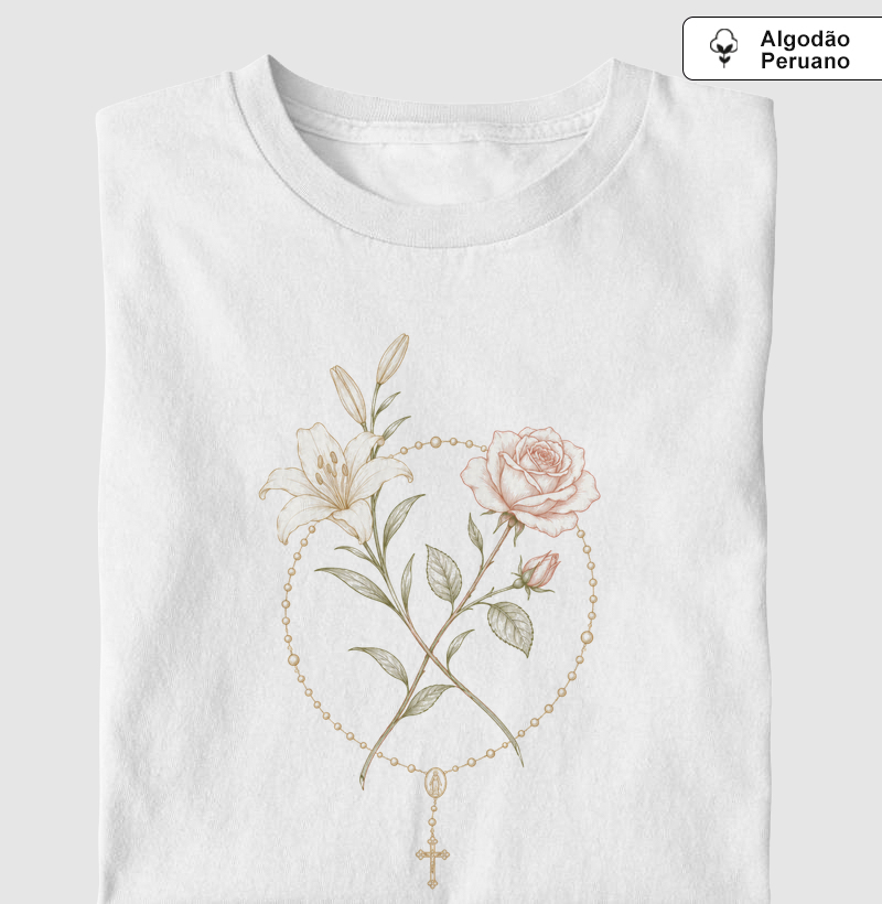 A Rosa, o lírio...Deus - algodão peruano