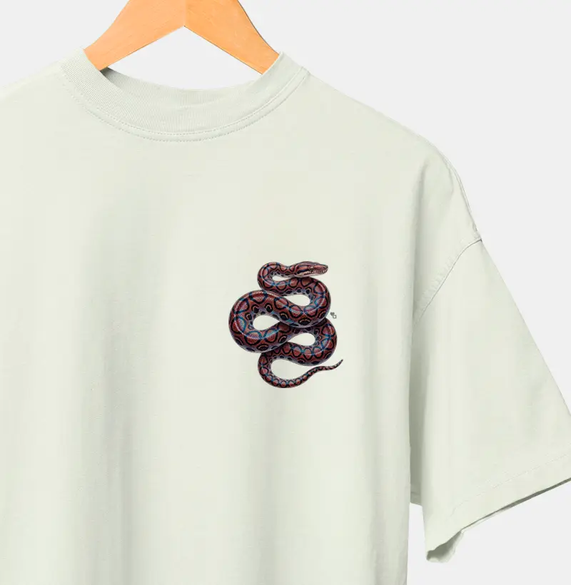 Répteis - Mini - Jibóia-arco-íris da Amazônia - Oversized - Camiseta Oversized