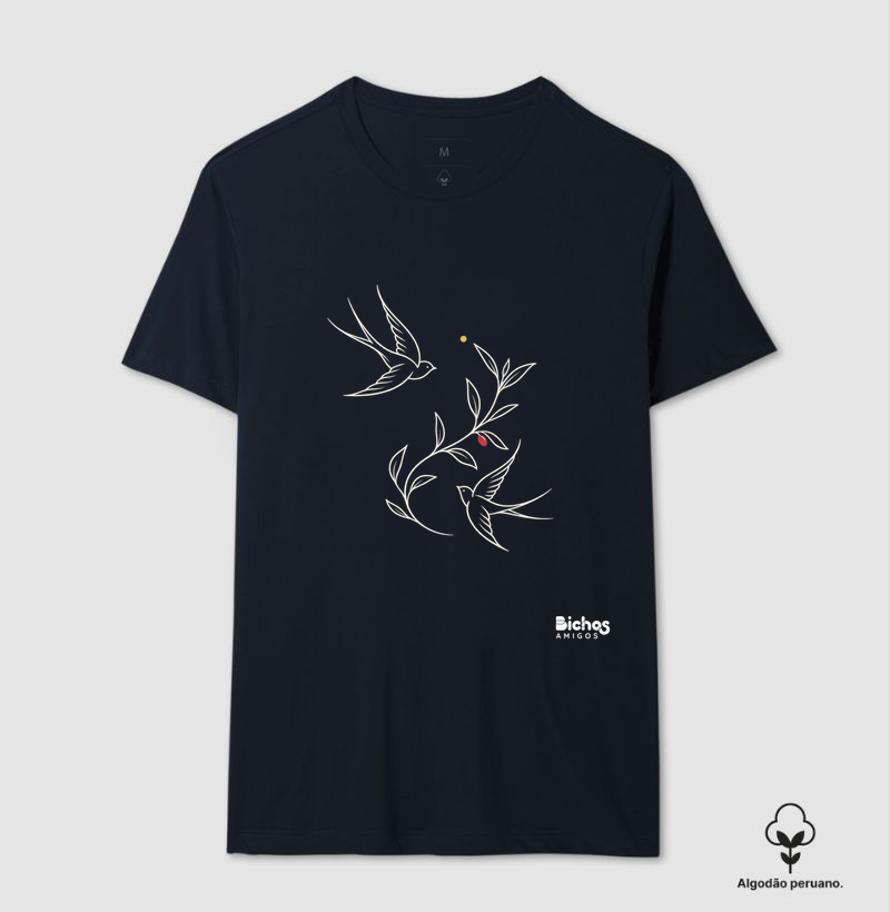 Passarinhos - Camiseta Algodão Peruano