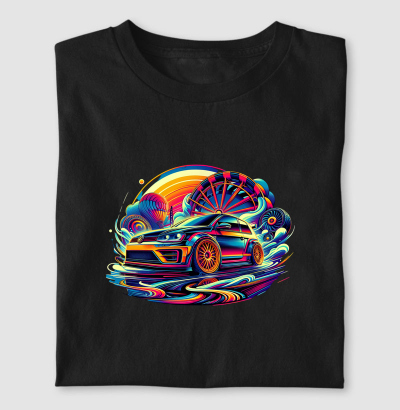 Golf psicodélico na pegada turbo e arte! Quem vive de carro, vive de cor.