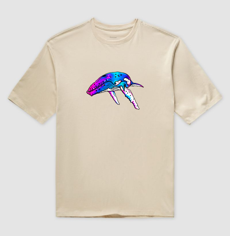 Neon Humpback Whale - Camiseta Oversized