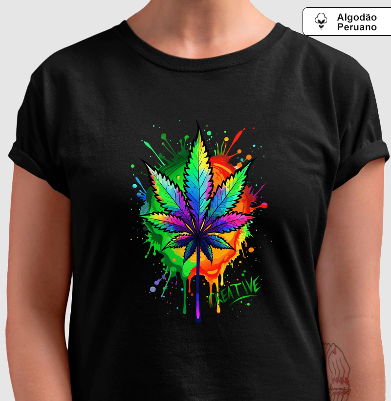 Camiseta Algodão Peruano Creative Leaf