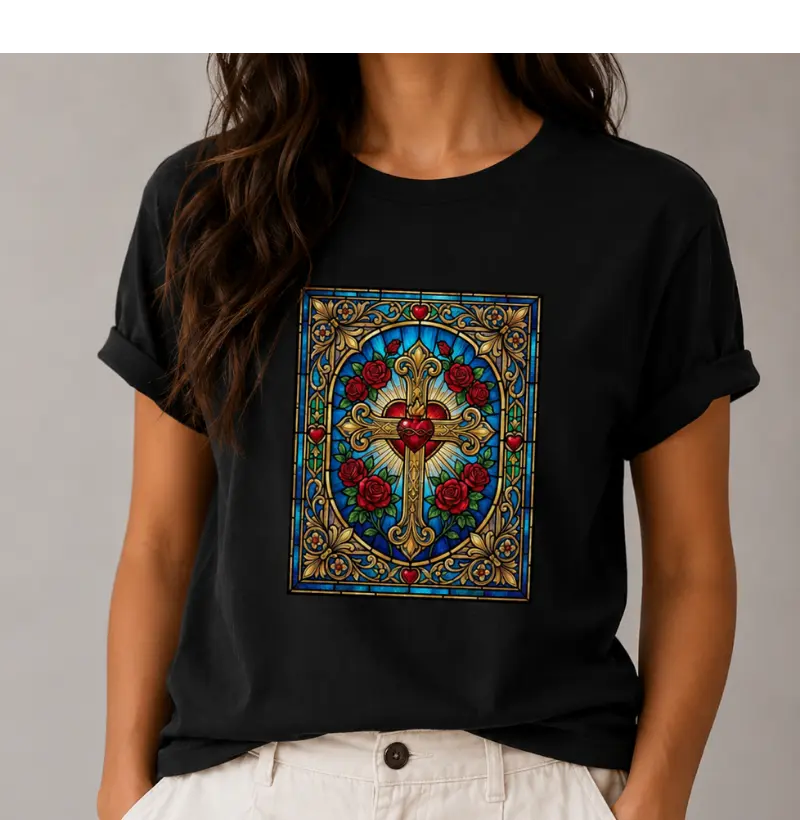 Camiseta Sagrado Coração de Jesus Vitral
