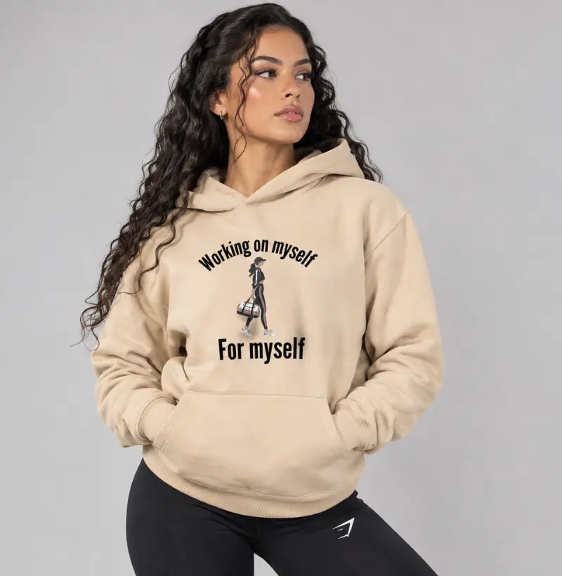 Hoodie Moletom Working on Myself, For Myself – TRN | Moletom Fitness com Capuz Premium