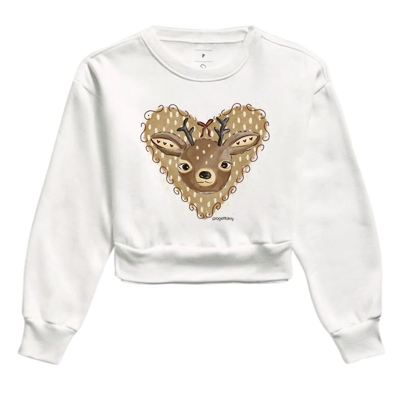 Moletom cropped Pele de cervo