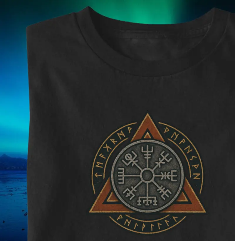 Vegvísir & Valknut – Símbolos Nórdicos