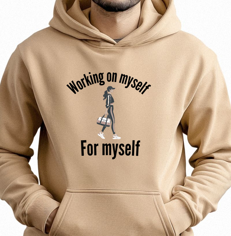 Hoodie Moletom Working on Myself, For Myself – TRN | Moletom Fitness com Capuz Premium