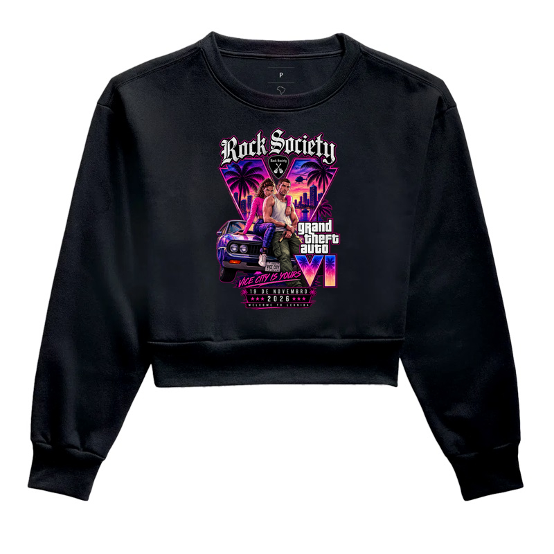 Grand Theft Auto VI – Rock Society - Cropped Moletom