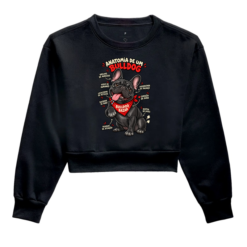 Frances - Anatomia Preto - Cropped Moletom