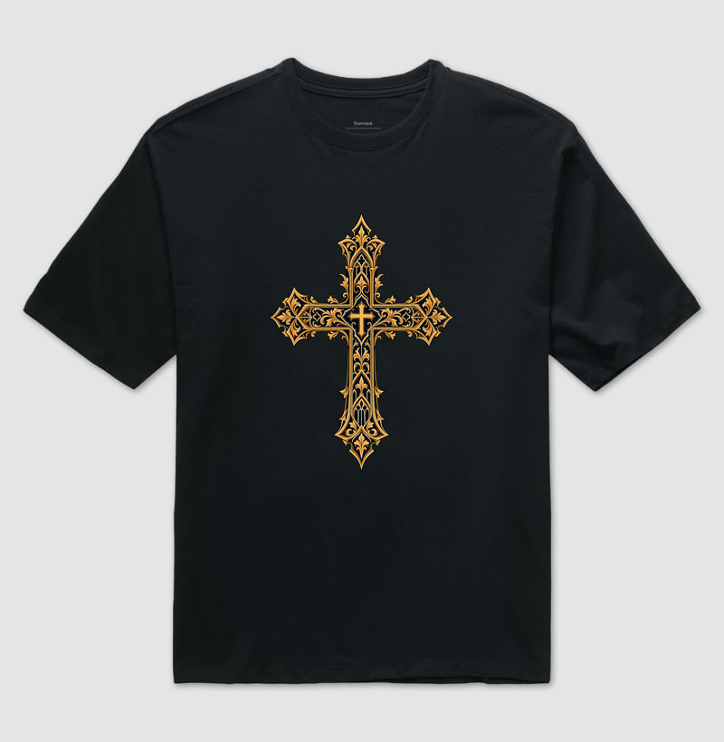 Cruz Gótica Sacra - Camiseta Oversized