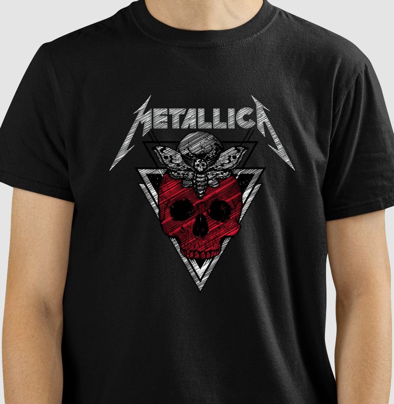 CAMISETA COM ESTAMPA METALLICA SKULL