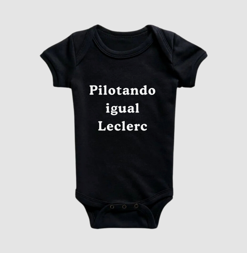 Pilotando igual o Leclerc - Body Infantil