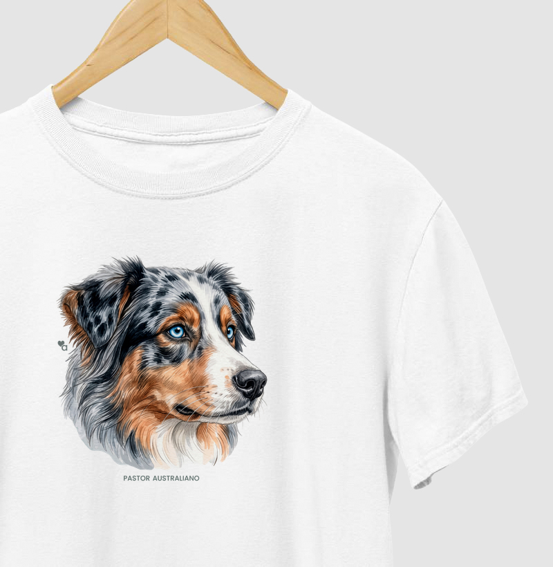 Cães - Pastor Australiano (Blue Merle) - Camiseta