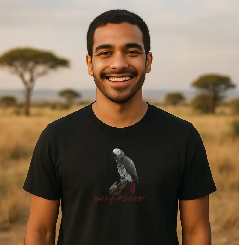 Camiseta Papagaio do Congo - Grey Parrot