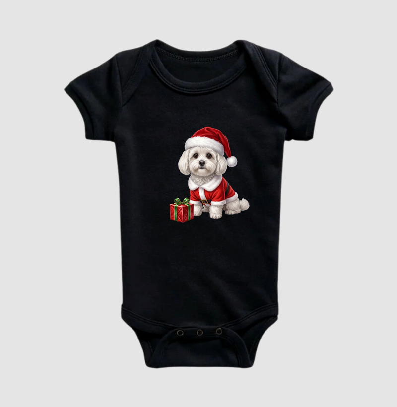 Bichon Bolonhês - Natal - Body Infantil