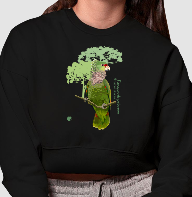 Moletom Cropped Papagaio-de-peito-roxo