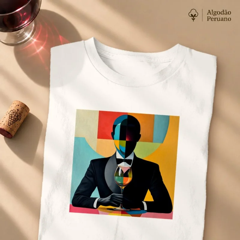 Camiseta Sommelier Moderno - Camiseta Algodão Peruano