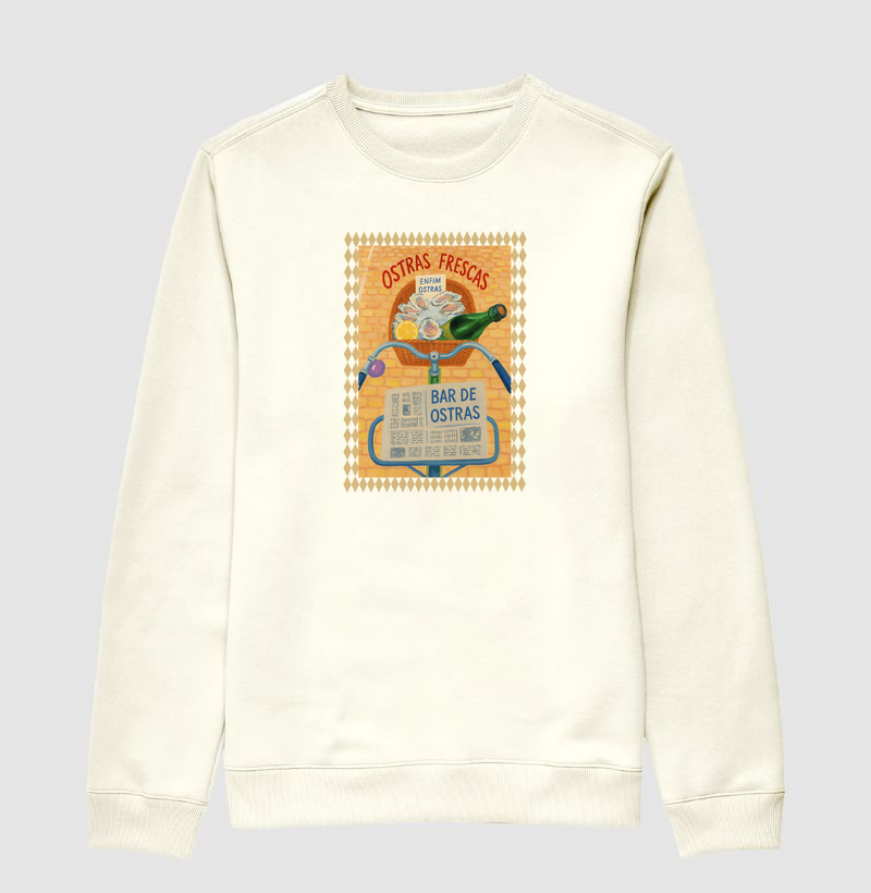 Moletom Ostras Frescas Card Bege