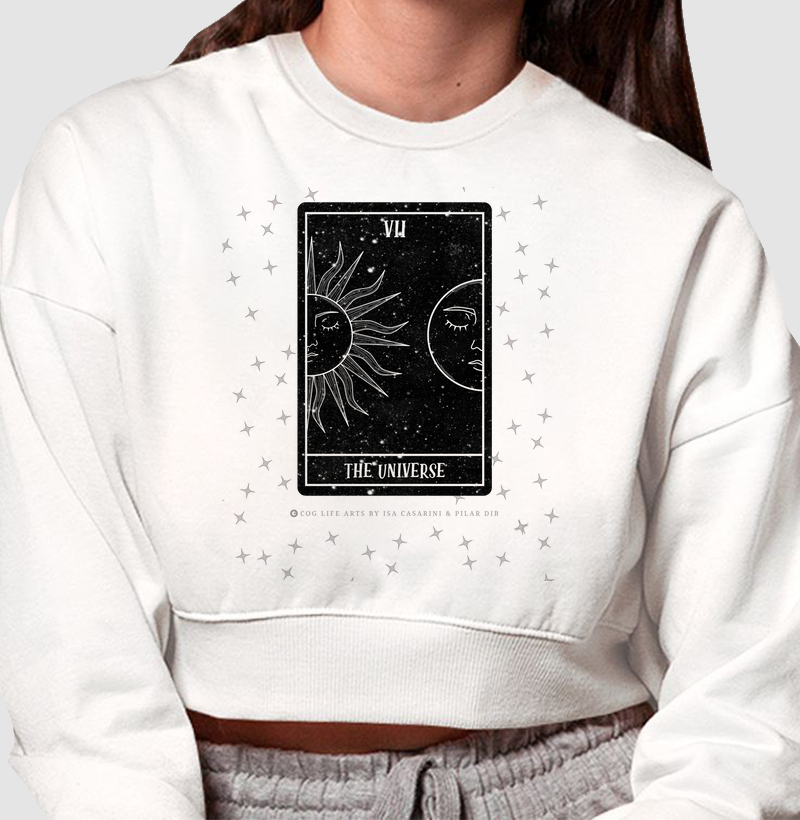Moletom Cropped Universo by Pilar Dib