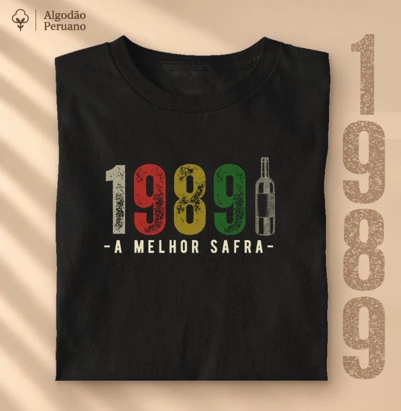 Camiseta A Melhor Safra 1989 - Camiseta Algodão Peruano