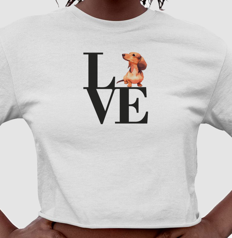 Camiseta com estampa Love Dachshund