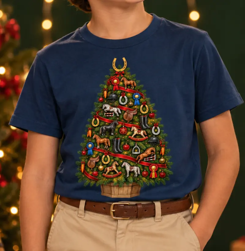 Árvore de Natal Equestre KIDS  - Camiseta Infantil
