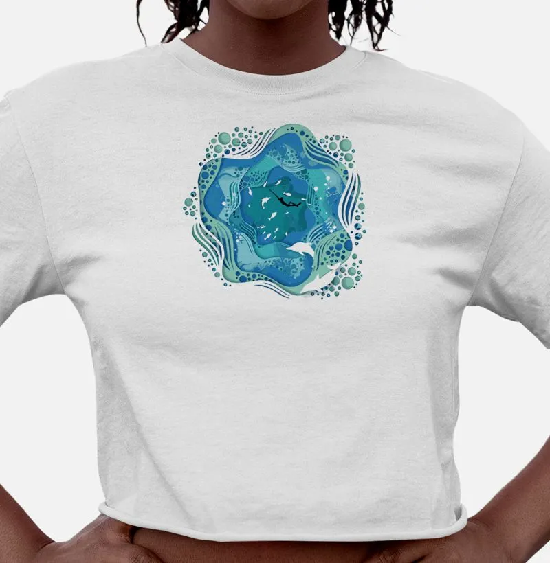 Camisa Cropped SpearFishing Deep Ocean