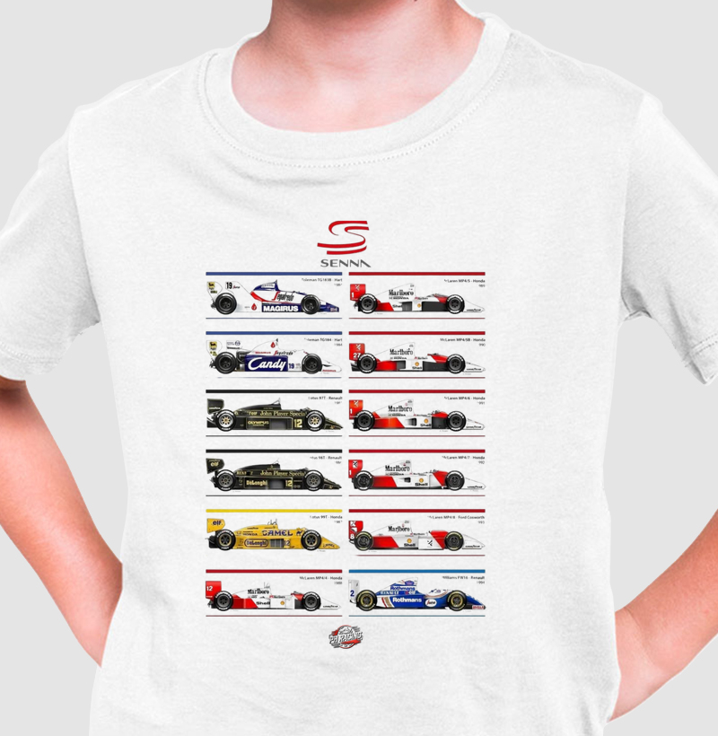 Camiseta Infantil- Carros Senna