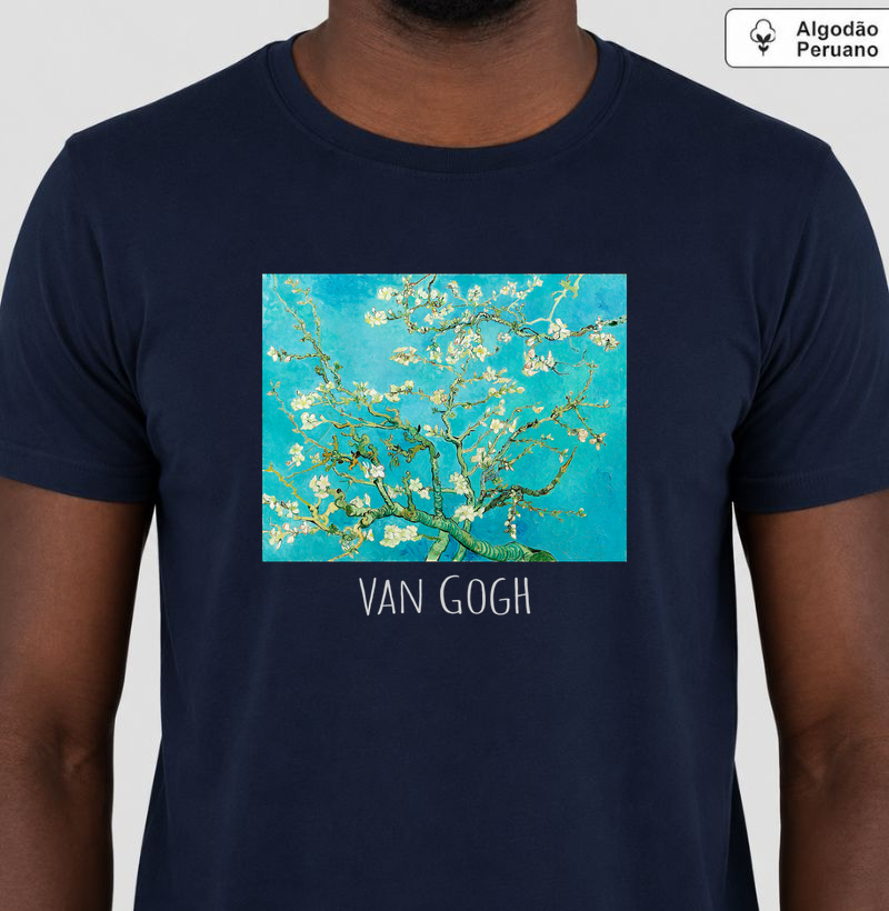 Camiseta Van Gogh Almond Blossoms Unissex Algodão Peruano Premium