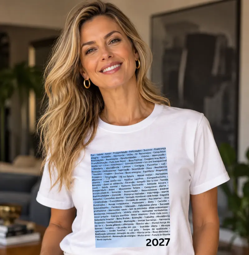 Camiseta Desejos para 2027 – Palavras da Virada