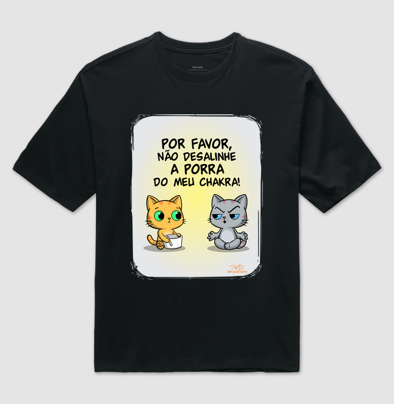 Camiseta Gato Sincero Chakra - Camiseta Oversized