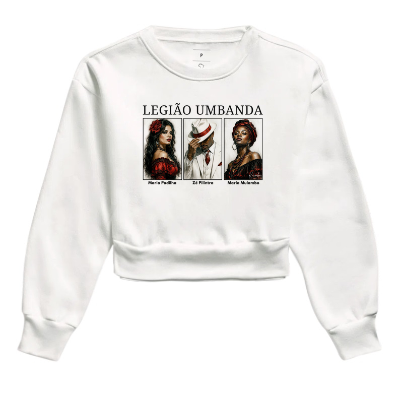 Legião Umbanda: Padilha, Zé e Mulambo em cores - Cropped Moletom