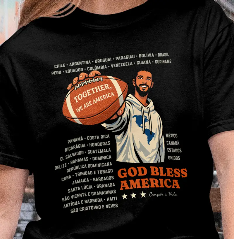 Camiseta Manifesto Juntos Somos America - Identidade Latina