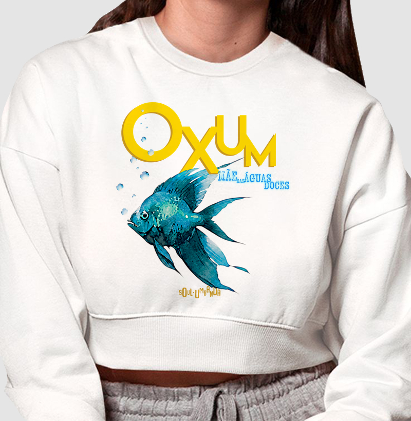 moletom cropped OXUM mãe das águas doces