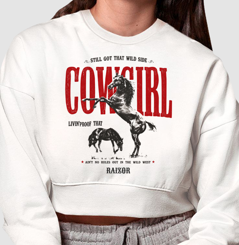 Moletom cropped Cowgirl ranch