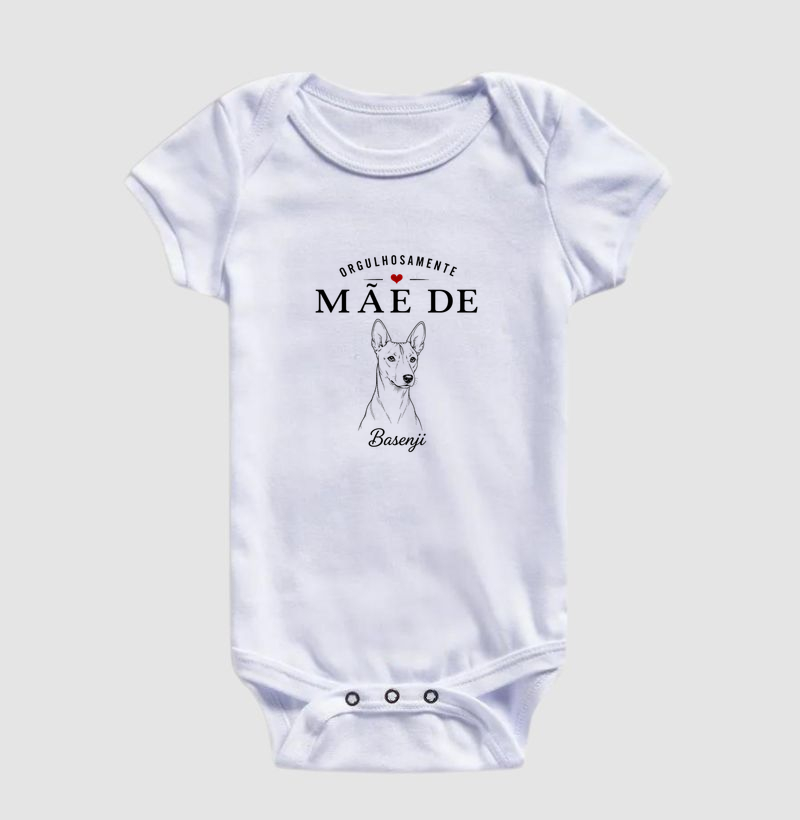 Orgulhosamente Mãe de Basenji - Body Infantil