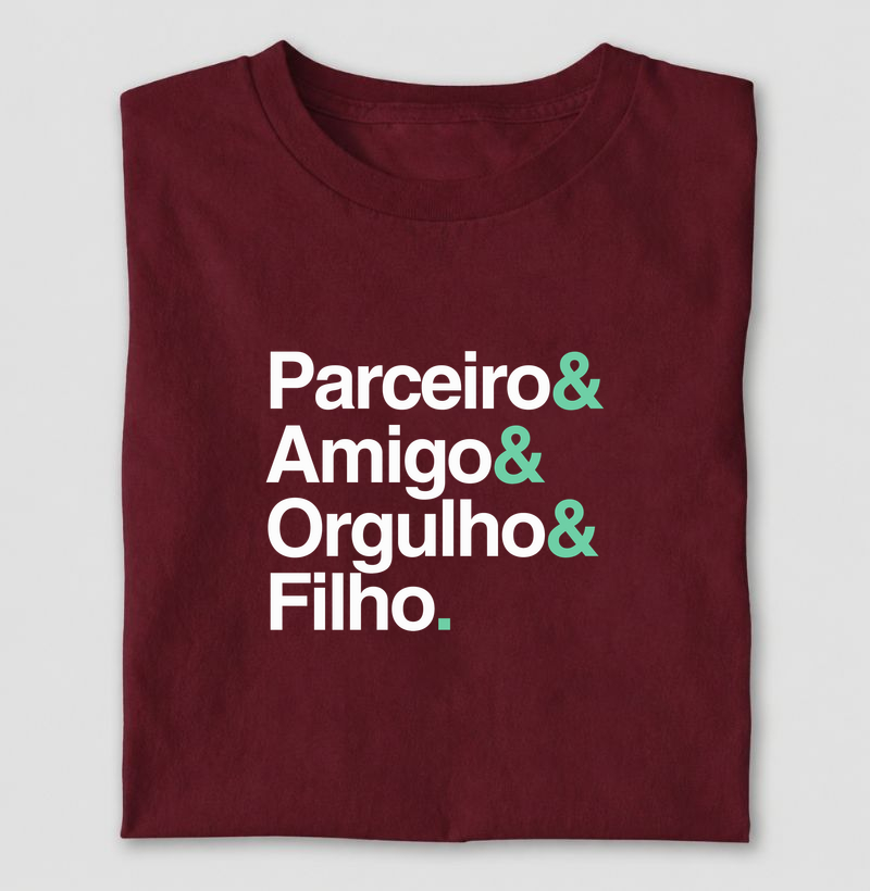 Parceiro, amigo, orgulho, filho