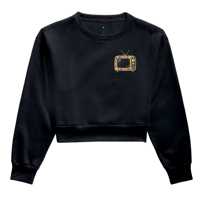 TV FLORAL VINTAGE - Cropped Moletom