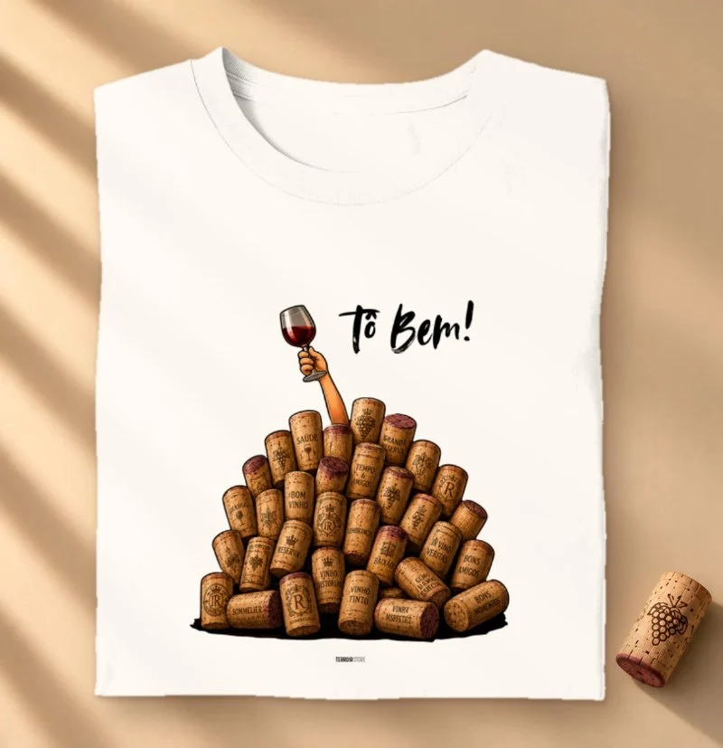 Camiseta Vinho - Tô Bem! - Rolhas