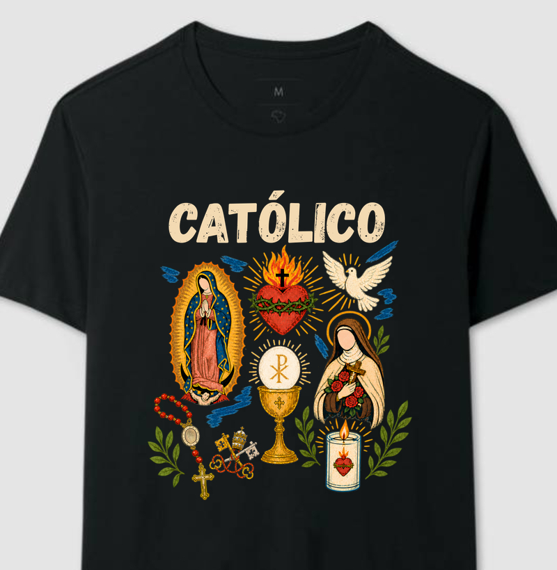 Católico — Símbolos da Fé - Camiseta