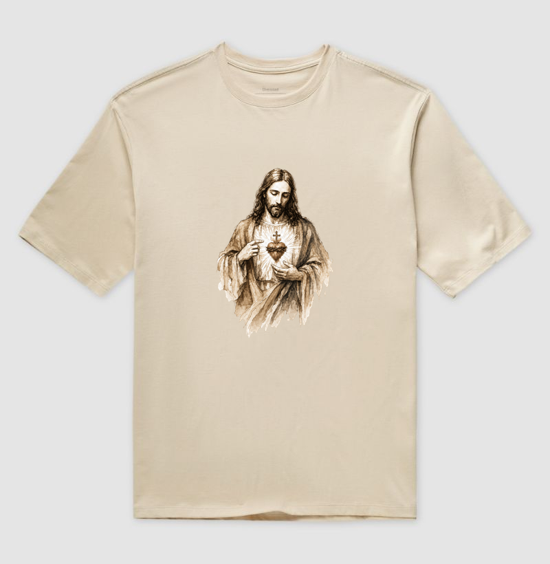 Camiseta Oversized Sagrado Coração de Jesus