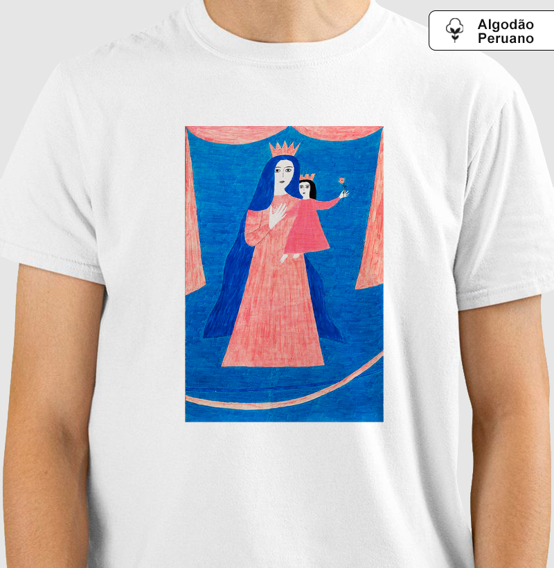 Camiseta Algodão Peruano Arte Sacra Modernista