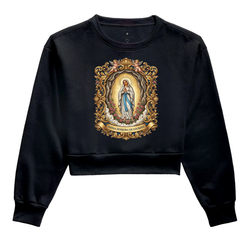 Nossa Senhora de Lourdes - Cropped Moletom